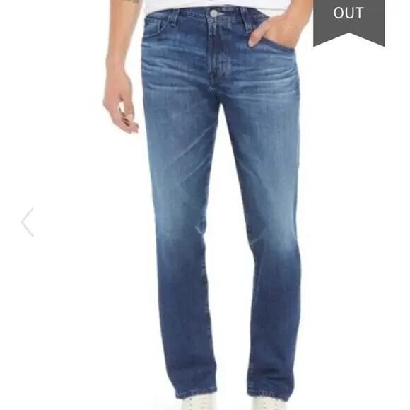 AG Adriano Goldschmied Distressed Blue Denim The Everett Jeans Men's Size 34x32 - Picture 1 of 16